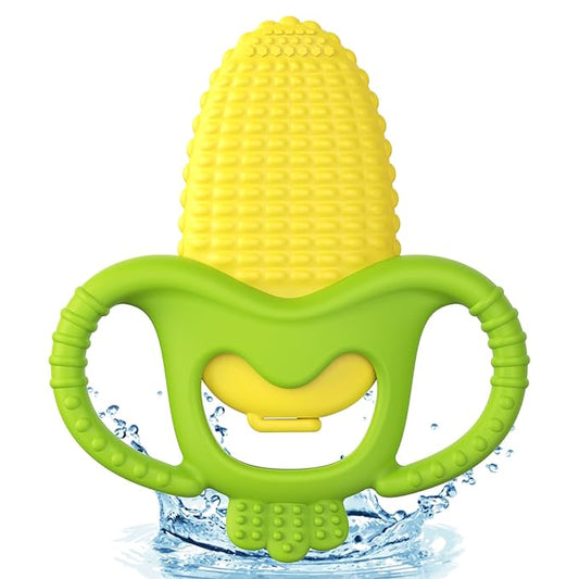 akolik Baby Teething Toys, Baby Frozen Teething Relief, BPA Free Infant Chew Toys Newborn Accessories, Cold Freezer Teethers for Babies 0-3-6-9-12 Months Old Boys Girls(Corn B)
