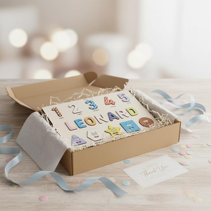 Puzzles for Toddlers Boy and Girl, Personalized Name Puzzle, 12 Month Toy, Gifts for 0 1 2 3 Years Old, Baby Gifts, Baby Shower, Christmas, NewBaby Gift, 0 3 6 9 12 18 24 36 Months