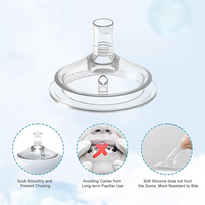 Nipples for Philips Avent Baby Bottles, Natural Trainer Sippy Cup My Grippy Spout/Natural Trainer Sippy Cup, Soft 100% Silicone Nipples, Fast Flow 5, 8m+