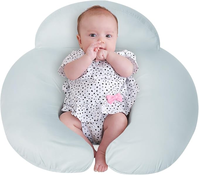 AMASKY Breast Feeding Pillows for Mom, Soft Cover with Breathable Filling, Machine Washable, Cotton, Light Blue, Pallet of Product