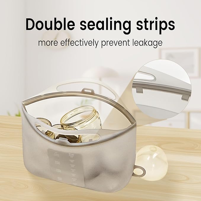 Silicone Microwave Steam Sterilizer Bag for Baby Reusable Quick Sterilizing Bag for Bottles Breast Pump Parts Toddler Accessories Great for Travel - 2000ml Grey