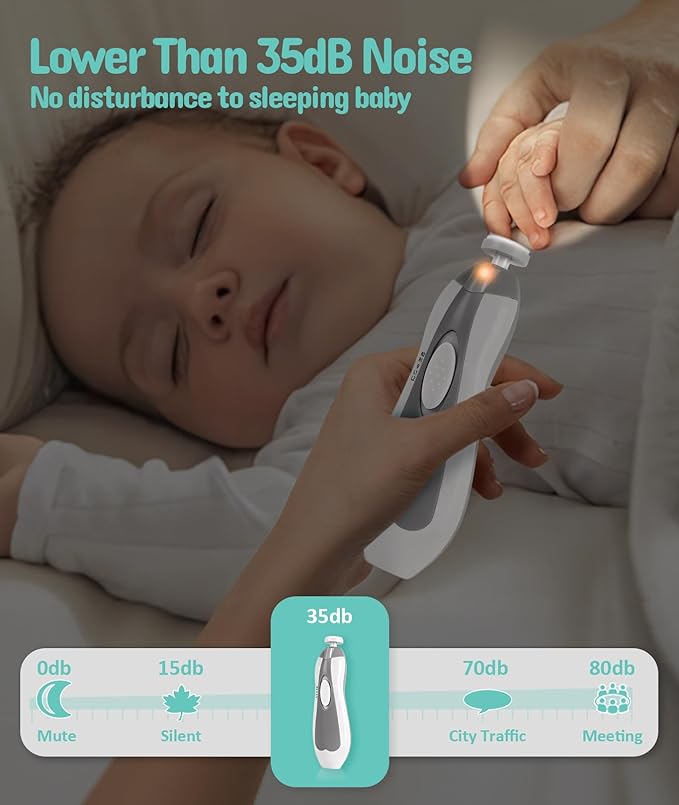 Baby Healthcare and Grooming Kit, Electric Safety Nail Trimmer Baby Nursery Kit, Newborn Care Kits with Hair Brush Comb for Newborn Infant Toddlers Baby Boys Girls Kids, Baby Shower Gifts (White)