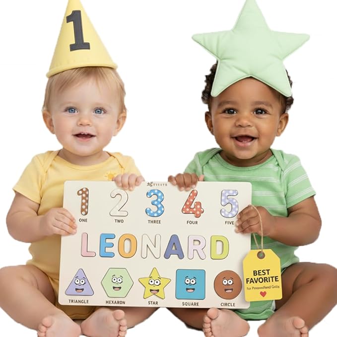Puzzles for Toddlers Boy and Girl, Personalized Name Puzzle, 12 Month Toy, Gifts for 0 1 2 3 Years Old, Baby Gifts, Baby Shower, Christmas, NewBaby Gift, 0 3 6 9 12 18 24 36 Months