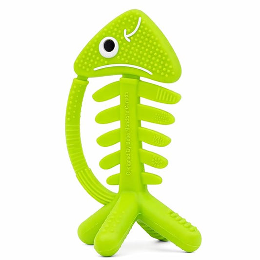 3 in 1 Infant Toys, Baby Teething Toys 3–6 6–12 Months, Teethers for Babies 0–3–6–12 Months for Teething Relief, Baby Gift, Baby Teether Toys, Silicone Sensory Toys, USA Patent Pending, Fish (Green)