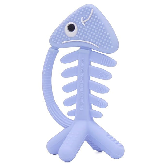 3 in 1 Infant Toys, Baby Teething Toys 3–6 6–12 Months, Teethers for Babies 0–3–6–12 Months for Teething Relief, Baby Gift, Baby Teether Toys,Silicone Sensory Toys,USA Patent Pending,Fish (Baby Blue)