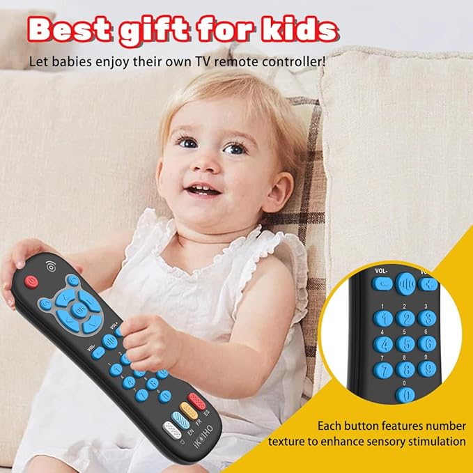 Baby Remote Control Toy for 1 Year Old Boys Girls Gifts Realistic Toddler TV Remote Toy with Music and Light Early Education Learning Toy Remote Kid Infant Baby Toys for 6 to 12 Months 12 to 18 Months