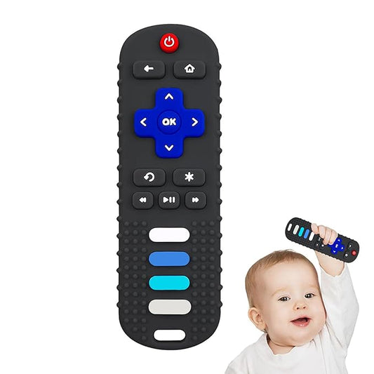 YAPROMO Baby Silicone Teething Toys, Toy Remote for Babies 3-18 Months, Kids Remote Teething Toy, TV Remote Shaped Teethers BPA Free/Refrigerator Safe