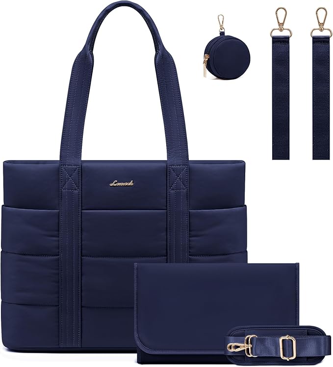 LOVEVOOK Diaper Bag Tote, 15.6inch Puffer Baby Diaper Bag Waterproof Travel Diaper Tote with Changing Pad Pacifier Case