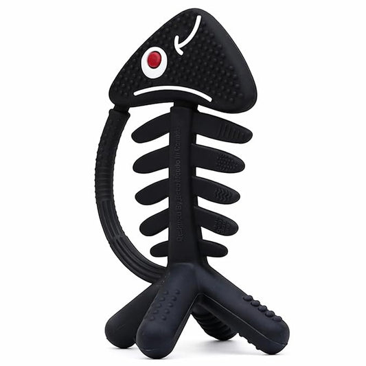 3 in 1 Infant Toys, Baby Teething Toys 3–6 6–12 Months, Teethers for Babies 0–3–6–12 Months for Teething Relief, Baby Gift, Baby Teether Toys, Silicone Sensory Toys, USA Patent Pending, Fish (Black)