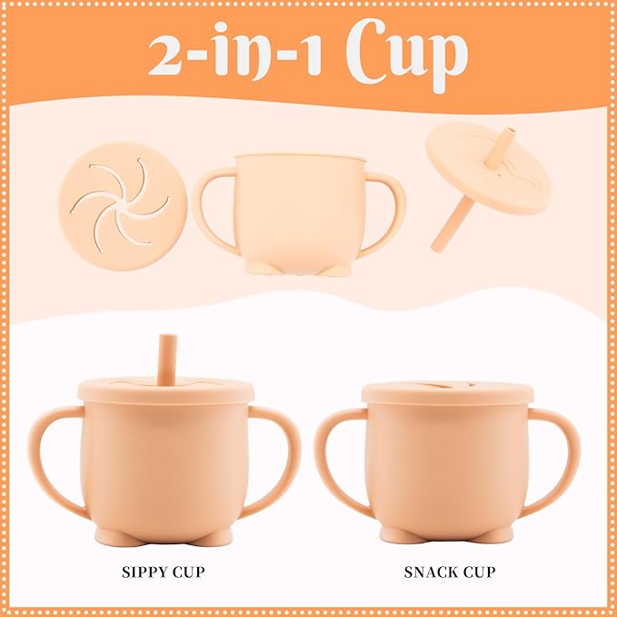 CHCC Silicone Baby Feeding Set 11 Pcs, Baby Led Weaning Supplies, Baby Feeding Supplies Set BPA Free, Baby Essentials for Newborn Gift Pink