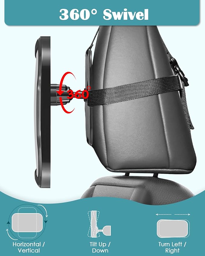 Zacro Baby Car Mirror, Shatter-Proof Acrylic Baby Mirror for Car, Rearview Baby Mirror-Easily to Observe The Baby's Every Move, Rear Facing Car Seat Mirror Safety and 360 Degree Adjustability