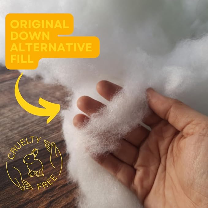 kinder Fluff Kids Pillow (2-Pack) 16x24in - Youth Pillows for Kids Age 7+, 100% Cotton Sateen Stripes 300T, Down Alternative Fill, Machine Washable - Children, Decor & Travel Cushion - Rainbow - L