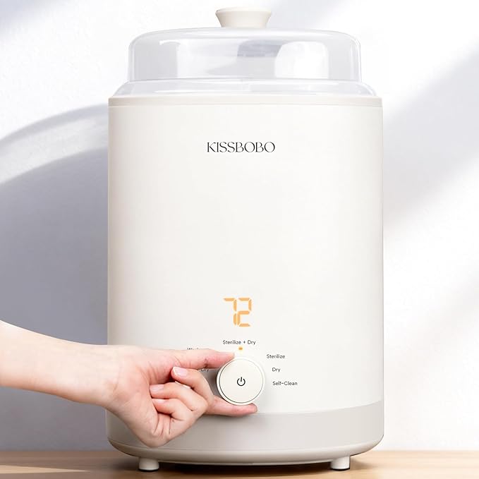 KISSBOBO Baby Bottle Washer, Sterilizer and Dryer 28 Nozzles with 360° Omni-Directional Spray, 72-Hour Clean Storage, Dual-Layer Adjustable Rack for Multiple Bottle Sizes with 60Pcs Detergent Tablets