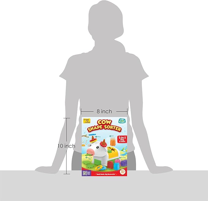 Imagimake Cow Shape Sorter | Leaps & Bounds Baby Toys 12-18 Months | Learning Toys for 1 + Year Old & Toddlers | 5-in-1 Play & Learn | Stacking, Sorting & Pretend Play | Birthday Gifts for 1 Year Old