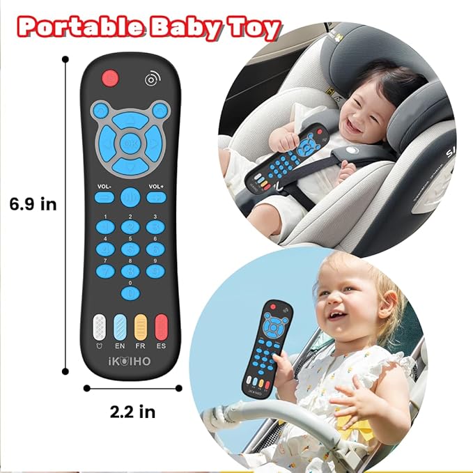 Baby Remote Control Toy for 1 Year Old Boys Girls Gifts Realistic Toddler TV Remote Toy with Music and Light Early Education Learning Toy Remote Kid Infant Baby Toys for 6 to 12 Months 12 to 18 Months