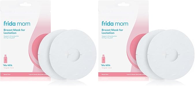 Frida Mom Breast Mask for Lactation- Made with Fenugreek + Fennel to Increase Milk Supply - 2 Sheet Masks - No Artificial Fragrances, Phthalates, or Parabens (Pack of 2)