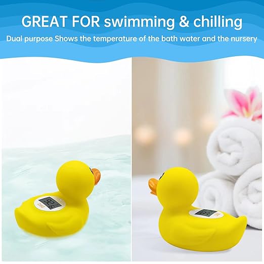 B&H Duck Baby Bath Thermometer, Digtal Newborn Tub Thermometer for Accurately Measuring Baby's Water Temperature, BPA Free, Toddlers Safety Floating Toy
