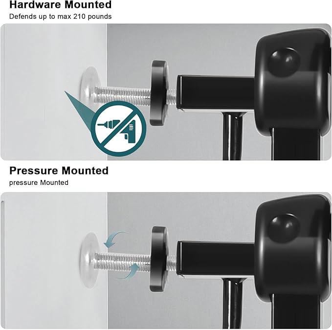 COSEND Extra Wide Baby Dog Gates for Doorways Tension Indoor Safety Gates Black Metal Large Pressure Mounted Pet Gate Walk Through Dog Gate for The House Stairs (Black, 86.3"-105"/219-267CM)