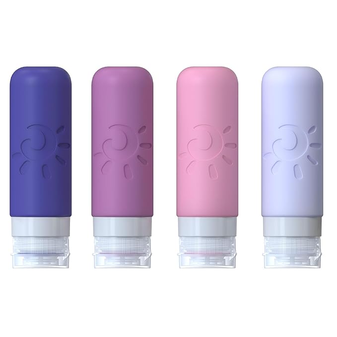 Zafit Travel Bottles for Toiletries, TSA Approved Travel Containers 3oz Leak Proof Travel Tubs Refillable Liquid Travel Accessories for Shampoo Conditioner Lotion Body Wash(Multicolored I)
