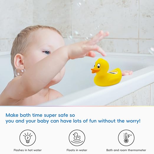 b&h Digital Duckling Baby Bath Thermometer, Infant Safe Floating Water Temperature Thermometer and Baby Bath Time Toy – Easy to Read Display | BPA-Free