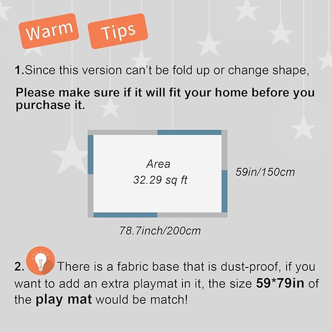 Baby Playpen,Extra Large Playpen for Babies and Toddlers, Sturdy Play Pen Play Yard with Safety Gate,79”x59”Baby Play Pen(Cationic Navy Blue)