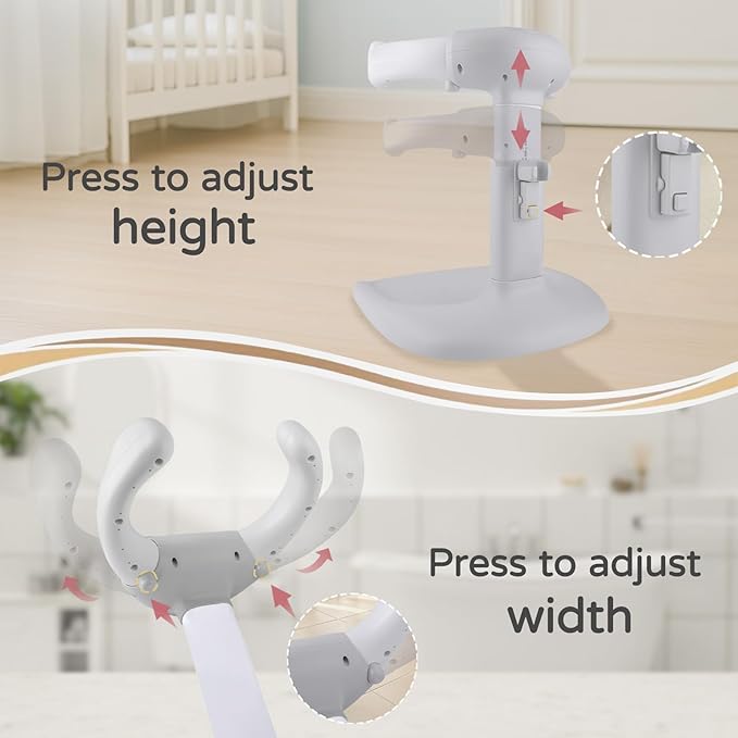 EC-Gaze Baby Shower Stand – Adjustable Baby Bath Stand & Standing Baby Bathtub, Baby Shower Standing Support, Toddler Shower Stand for Infants 8–36 Months (Grey)