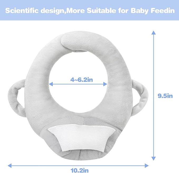 2 Pack Baby Pillow,Breastfeeding Pillow,Nursing Cushion for Bottle Feeding Comfort,Arm & Wrist Relief Pillow for Infant Care（Gray）