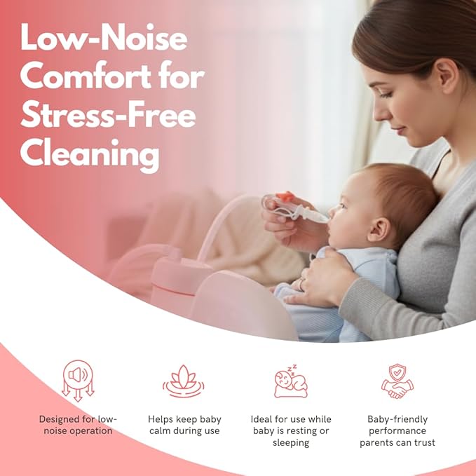 BabySmile – Baby Nasal Aspirator for S-504 Models | BPA-Free Electric Nose Cleaner for Mucus, Snot & Boogers | Simple Controls & Easy-to-Clean Parts | Infant & Toddler Nose Care