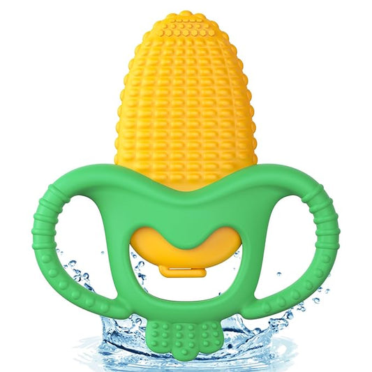 akolik Baby Teething Toys, Baby Frozen Teething Relief, BPA Free Infant Chew Toys Newborn Accessories, Cold Freezer Teethers for Babies 0-3-6-9-12 Months Old Boys Girls(Corn C)