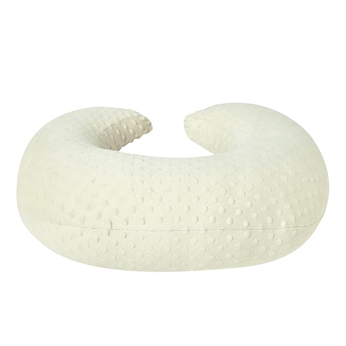 Extra Large Nursing Pillow and Positioner, Breastfeeding, Bottle Feeding, Baby Sitting Support with Soft Minky Cover, Tummy Time Support for Baby Boys and Girls (Cream Yellow, 23.6" x 19.7" x 7.5")