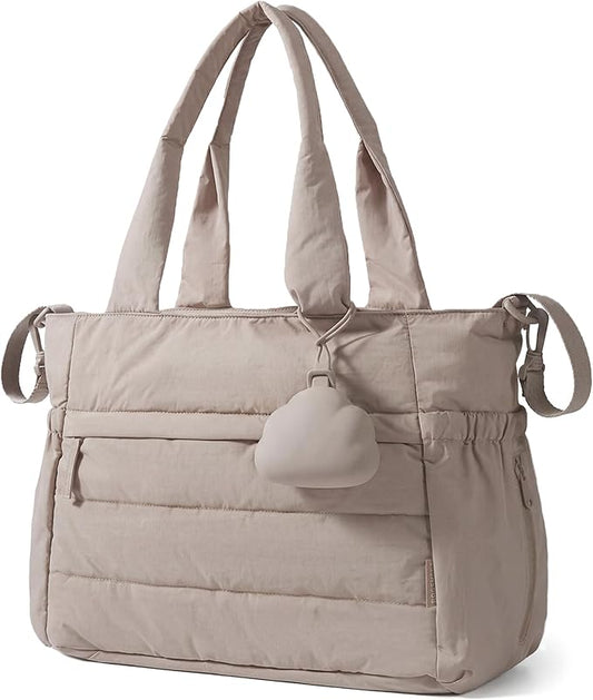 BAGSMART Diaper Bag Tote, Hospital Bag for Labor Delivery, Puffy Maternity Travel Diaper Tote, Baby Bag with Pacifier Case