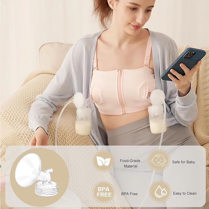 4pack Breast Pump Parts, 2pcs 22mm Flange and 2pcs Duckbill Valves for Spectra/Motif Luna/Amada MYA Breast pumps Parts, for Spectra S2 S1 9 Plus Parts, Replace to Spectra Flange Spectra Duckbill Valve