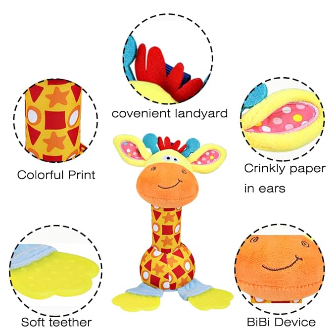 Baby Rattles Toys for 0-6-12 Months, Infant Toys for Boys and Girls 0-3-6-12 Months, Newborn Sensory Learning Toy for Shower Gifts