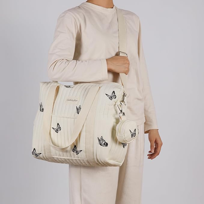 3pc Diaper Bag Tote Set, Hospital Bag for Labor & Delivery, Maternity Travel Bag with Changing Pad & Pacifier Case