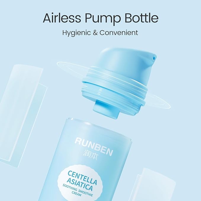 RUNBEN Kids Face Gel Cream with Centella Asiatiaca, Lightweight & Moisturizing, Clean & Gentle Lotion for Baby Sensitive Skin, Waterless Formula, Fragrance Free, 2.64 oz