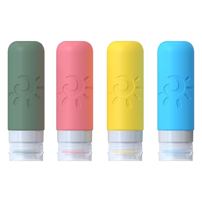 Zafit Travel Bottles for Toiletries, TSA Approved Travel Containers 3oz Leak Proof Travel Tubs Refillable Liquid Travel Accessories for Shampoo Conditioner Lotion Body Wash(Multicolored F)