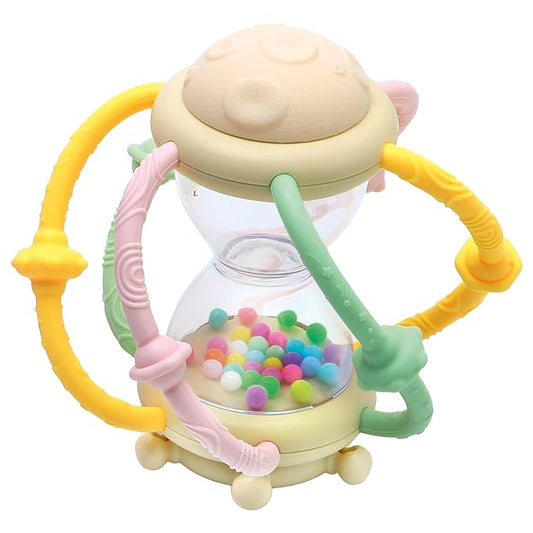 Lulyboo Baby Teether Rattle - BPA-Free, Soft Edges, Easy-Grip Infant Teething Toy for Sensory Development, Gum Massage & Oral Comfort (6-12 Months)