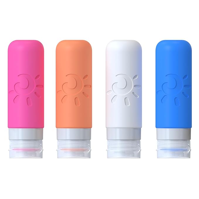 Zafit Travel Bottles for Toiletries, TSA Approved Travel Containers 3oz Leak Proof Travel Tubs Refillable Liquid Travel Accessories for Shampoo Conditioner Lotion Body Wash(Multicolored D)