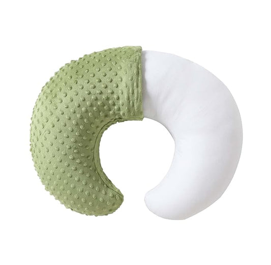 QUENESS Nursing Pillow and Positioner, Breastfeeding, Bottle Feeding, Baby Sitting Support with Removable Ultra Soft Cover, Tummy Time Support for Baby Boys and Girls (Sage)
