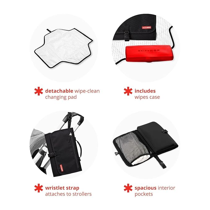 Skip Hop Pronto Signature Portable Changing Mat, Cushioned Diaper Changing Pad with Built-In Pillow