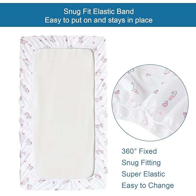 Changing Pad Cover for Girls 2 Pack, Comfy & Breathable Changing Table Cover for 32''x16" Changing Table Pads, Diaper Changing Pad Cover, Pink