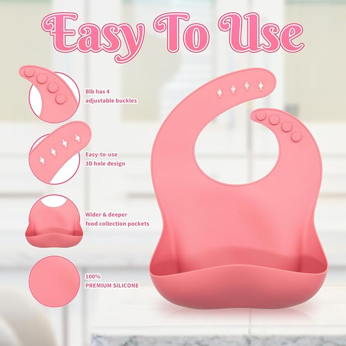 CHCC Silicone Baby Feeding Set 10 Pcs, Baby Led Weaning Supplies, Baby Feeding Supplies Set BPA Free, Baby Essentials for Newborn Gift Red