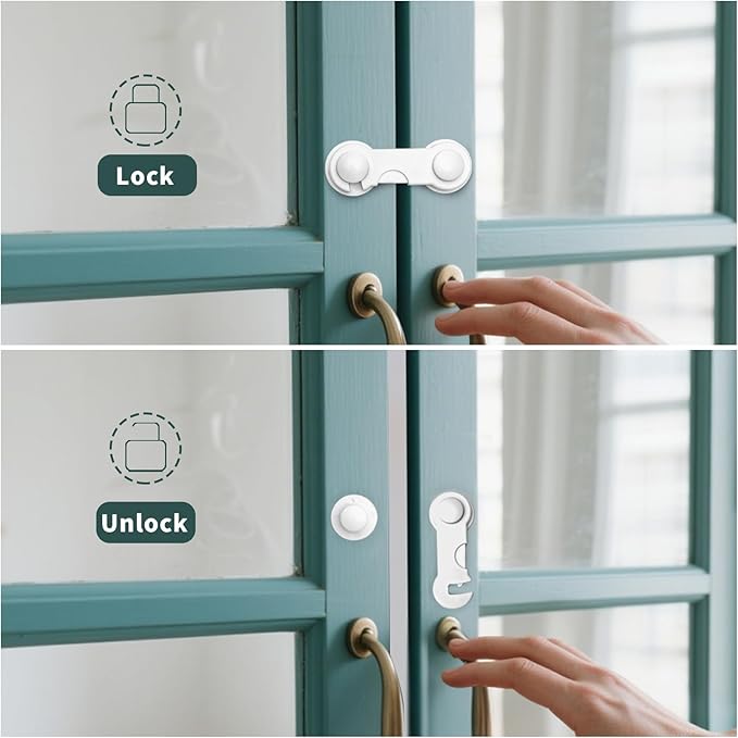 Cabinet Locks - Easy to Install no Tools Need or Drill - 4 Pack Child Safety Cabinet Proofing Baby Safety Cabinet Locks for Furniture Kitchen Ovens Toilet Seats