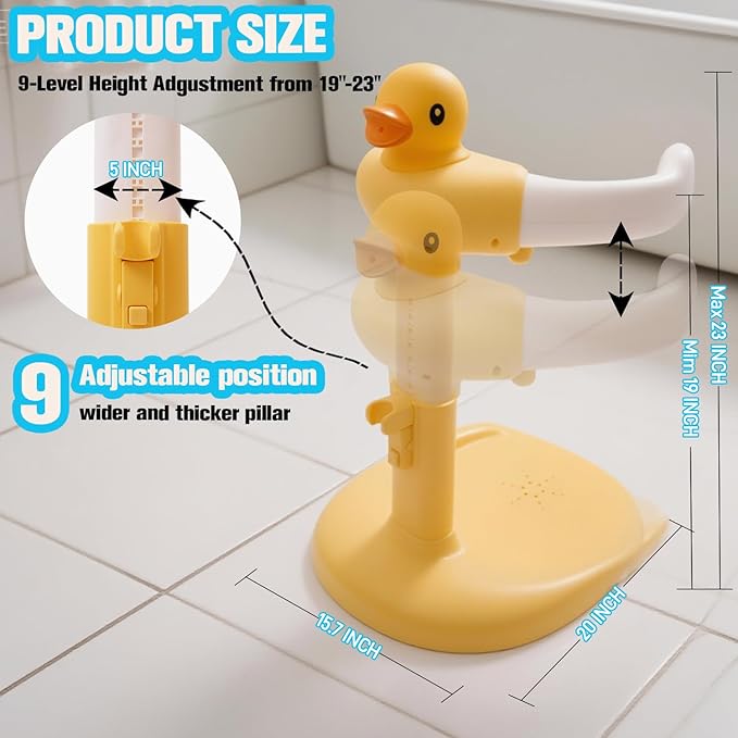 Wmaiwei Adjustable Baby Shower Stand Support | Safety & Non-Slip Baby Bath Stand | Standing Bathtub for Infants 8-36 Months | Toddler Shower Support with 55 Lbs Capacity | Ideal Gift for Babies Bath