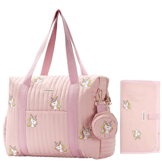 3pc Diaper Bag Tote Set, Hospital Bag for Labor & Delivery, Maternity Travel Bag with Changing Pad & Pacifier Case