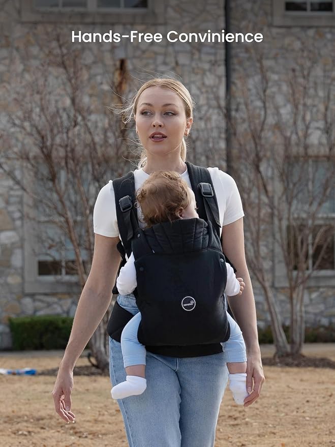 GROWNSY Baby Carrier, One-Click Release Clasp for Easy to Wear, Cozy Wraps Carrier Newborn to Toddler with Head Support(7-44lbs), Ergonomic & Lightweight for Infant to Toddler, Black