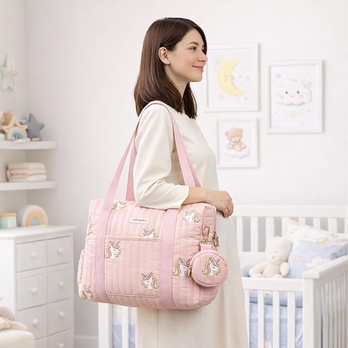 3pc Diaper Bag Tote Set, Hospital Bag for Labor & Delivery, Maternity Travel Bag with Changing Pad & Pacifier Case