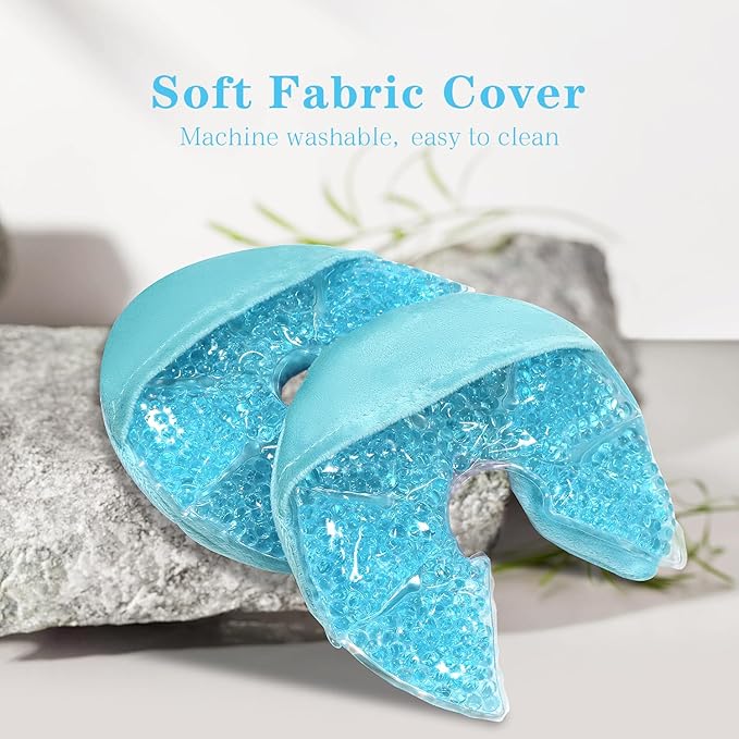Hot/Cold Breast Gel Ice Packs Breast Cooling/Heat Pads Relief for Breastfeeding, Nursing Pain, Mastitis, Engorgement, Swelling, Plugged Ducts | Boost Milk Let-Down & Production,2 Pack (Blue)