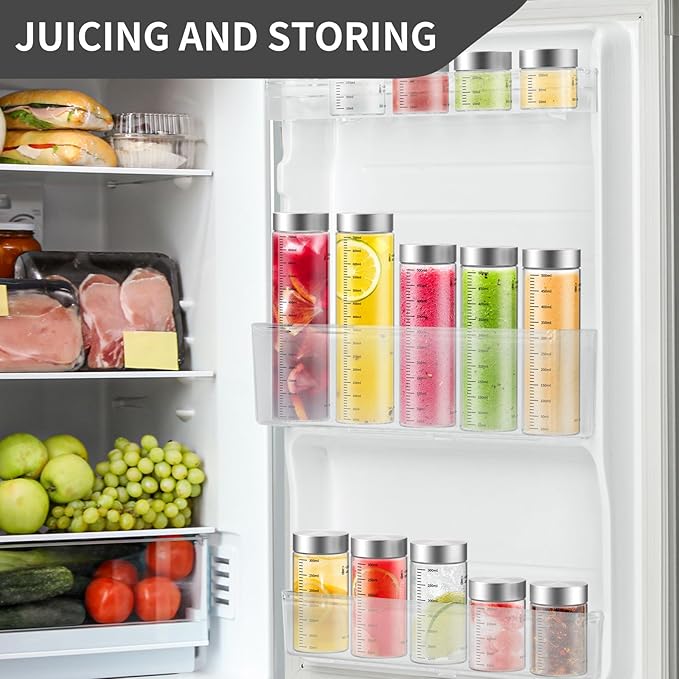 18 Oz Glass Bottles, 2 Pack Glass Juice Bottles with Lids, BPA Free, Borosilicate Glass, Leak Proof Lids for Juicing, Smoothies, Water Bottles, Food Storage, Shaker Bottles