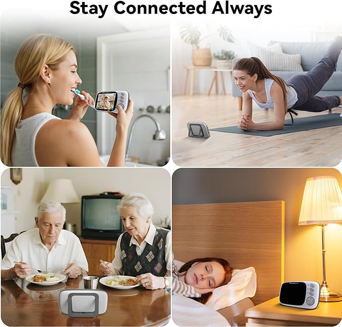 No WiFi Baby Monitor with Camera and Audio,Lag-Free Connection,Plug & Play,IPS Screen,HD Camera,Night Vision, 2-Way Talk,8 Lullabies,1000ft Range,Portable Baby Monitor,2025 Parents' Trusted Choice